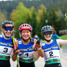 Strahlende Siegerinnen: Jenny Nowak (GER), Nathalie Armbuster (GER), Anne Haeckel (GER), (l-r)