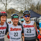 Strahlende Sieger: Julian Schmid (GER), Fabian Riessle (GER), Jakob Lange (GER), (l-r)