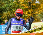 Johannes Rydzek (GER) freute sich über seinen Sprung.