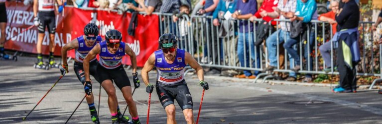 Das Verfolgertrio: Fabian Riessle (GER), Johannes Rydzek (GER), Terence Weber (GER)