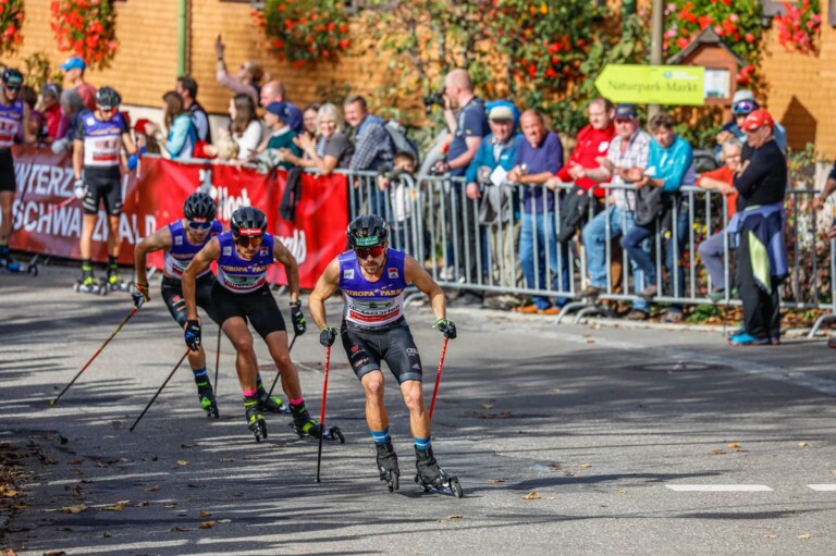 Das Verfolgertrio: Fabian Riessle (GER), Johannes Rydzek (GER), Terence Weber (GER)