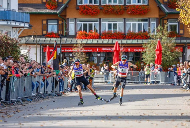 Zielsprint: Johannes Rydzek (GER), Fabian Riessle (GER), (l-r)