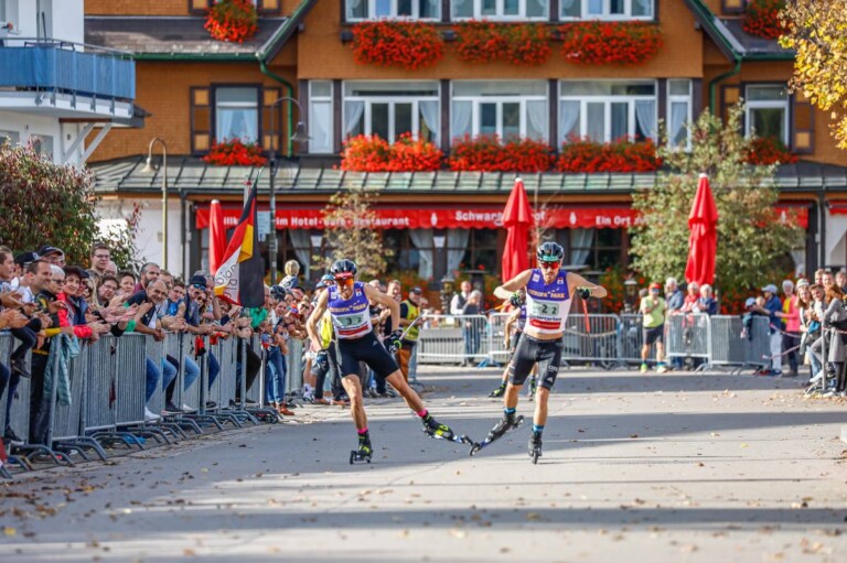 Zielsprint: Johannes Rydzek (GER), Fabian Riessle (GER), (l-r)