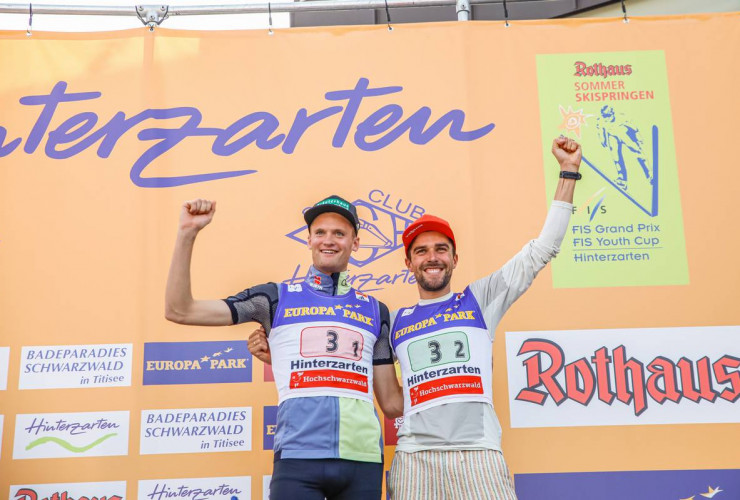 Die Deutschen Meister im Teamsprint: Wendelin Thannheimer (GER), Johannes Rydzek (GER), (l-r)