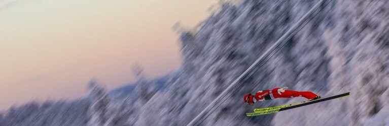 Eric Frenzel (GER) kam auf der Schanze gut zurecht.