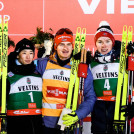 Das erste Podium der Saison: Ryota Yamamoto (JPN), Julian Schmid (GER), Jens Luraas Oftebro (NOR), (l-r)