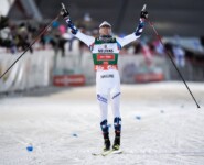 Jarl Magnus Riiber (NOR) zum Fünfzigsten: Der Norweger ist nun der siegreichste Kombinierer der Geschichte.