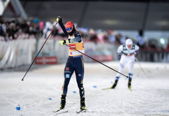 Julian Schmid (GER) feiert sein zweites Podium in Folge.