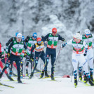 Julian Schmid (GER), Johannes Rydzek (GER), beim Massenstartrennen