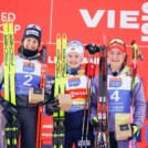Das Podium des ersten Weltcups der Saison in Lillehammer: Annika Sieff (ITA), Gyda Westvold Hansen (NOR), Nathalie Armbruster (GER), (l-r).