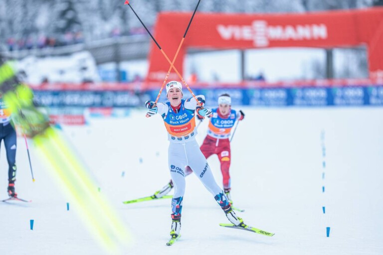 Ida Marie Hagen (NOR) stürmt mit der schnellsten Laufzeit auf Rang zwei.