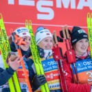 Die erfolgreichen Damen: Ida Marie Hagen (NOR), Gyda Westvold Hansen (NOR), Lisa Hirner (AUT), (l-r)