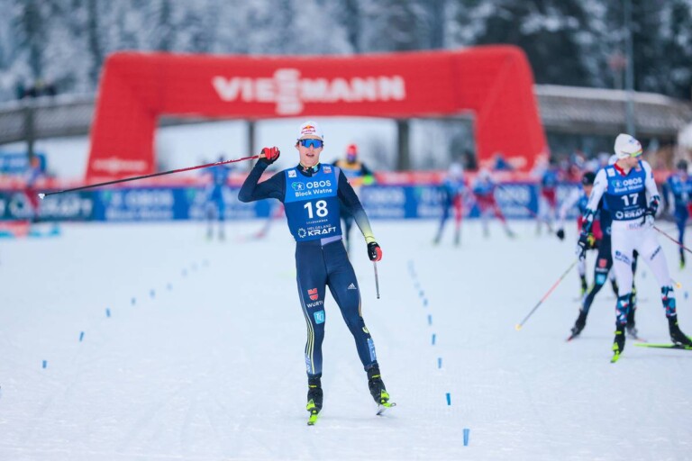 Vinzenz Geiger (GER) lief dank einer starken Aufholjagd von Rang 18 auf drei nach vorne.