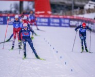 Der Zielsprint: Vinzenz Geiger (GER) hat die Nase vorn.