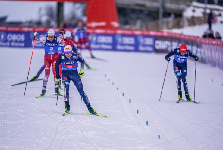 Der Zielsprint: Vinzenz Geiger (GER) hat die Nase vorn.