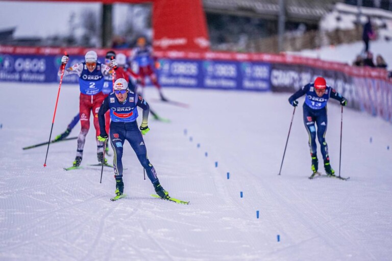 Der Zielsprint: Vinzenz Geiger (GER) hat die Nase vorn.