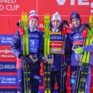 Das Podium: Jens Luraas Oftebro (NOR), Jarl Magnus Riiber (NOR), Vinzenz Geiger (GER), (l-r)