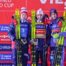 Das Podium: Jens Luraas Oftebro (NOR), Jarl Magnus Riiber (NOR), Vinzenz Geiger (GER), (l-r)