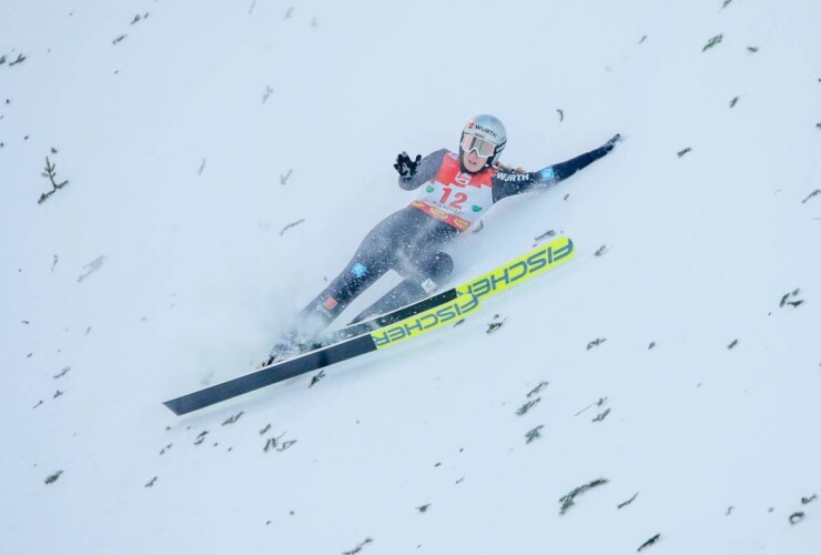 Blieb zum Glück unverletzt: Svenja Wuerth (GER) stürzte im Probedurchgang.