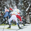 Das Verfolgertrio: Jens Luraas Oftebro (NOR) hinter Vinzenz Geiger (GER) und Johannes Lamparter (AUT)