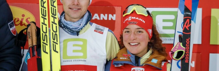 Zweimal Platz drei für Deutschland: Vinzenz Geiger (GER), Nathalie Armbruster (GER)