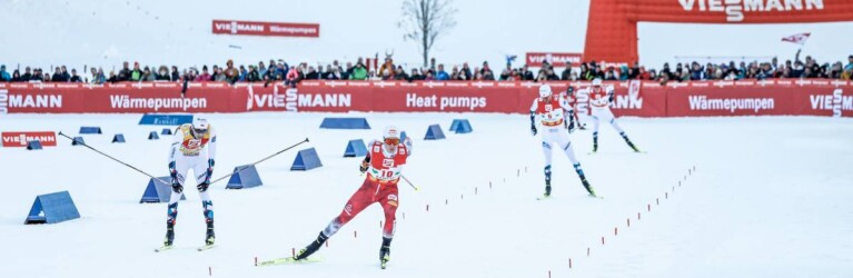 Der Kampf um Platz zwei: Jarl Magnus Riiber (NOR), Johannes Lamparter (AUT), (l-r)