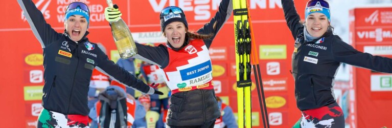 Die italienischen Damen crashen das deutsche Teamfoto: Veronica Gianmoena (ITA), Annika Sieff (ITA), Daniela Dejori (ITA), (l-r)