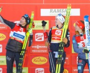 Podiumsselfie: Annika Sieff (ITA), Gyda Westvold Hansen (NOR), Nathalie Armbruster (GER), (l-r)