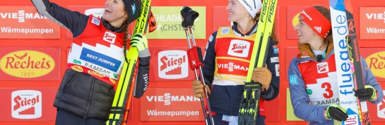 Podiumsselfie: Annika Sieff (ITA), Gyda Westvold Hansen (NOR), Nathalie Armbruster (GER), (l-r)