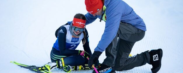 Anne Häckel (GER) musste nach ihrem Lauf betreut werden.