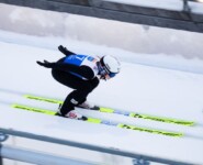 Gyda Westvold Hansen (NOR) bei ihrem Sprung