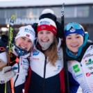 Die Kombiniererinnen-WG: Ida Marie Hagen (NOR), Mille Marie Hagen (NOR), Lena Brocard (FRA) (l-r)