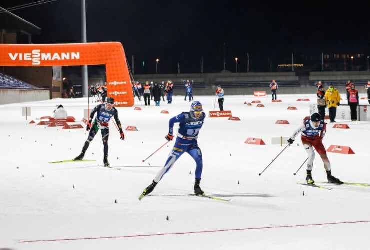 Iacopo Bortolas (ITA), Eero Hirvonen (FIN) und Ryota Yamamoto (JPN), (l-r) lieferten sich einen Zielsprint um Platz vier.