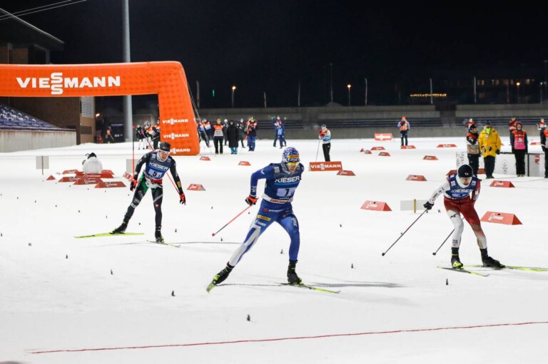 Iacopo Bortolas (ITA), Eero Hirvonen (FIN) und Ryota Yamamoto (JPN), (l-r) lieferten sich einen Zielsprint um Platz vier.