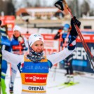 Gyda Westvold Hansen (NOR) liegt nach dem Lauf in Führung.