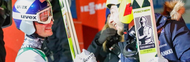 Fairplay: Johannes Lamparter (AUT) und Ilkka Herola (FIN) (l-r) tauschen Glückwünsche aus.