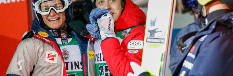 Johannes Lamparter (AUT), Thomas Rettenegger (AUT), Ilkka Herola (FIN), (l-r) freuen sich über ihre Leistungen.