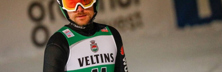 Fabian Riessle (GER) fällt auf der Schanze zurück.