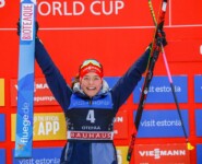 Nathalie Armbruster (GER) steht erneut auf dem Podium.