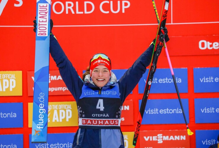 Nathalie Armbruster (GER) steht erneut auf dem Podium.