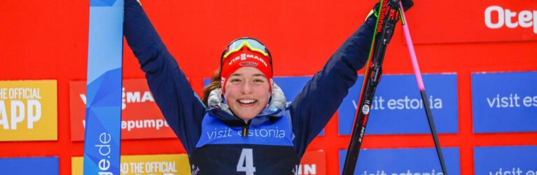 Nathalie Armbruster (GER) steht erneut auf dem Podium.