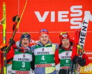 Das Podium: Johannes Lamparter (AUT), Julian Schmid (GER), Franz-Josef Rehrl (AUT), (l-r)