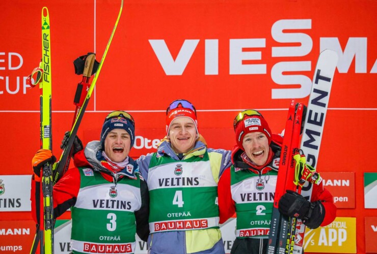 Das Podium: Johannes Lamparter (AUT), Julian Schmid (GER), Franz-Josef Rehrl (AUT), (l-r)