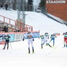 Zielsprint: Kristjan Ilves (EST), Manuel Faisst (GER), Jens Luraas Oftebro (NOR), Espen Andersen (NOR), Simen Tiller (NOR), Ilkka Herola (FIN), Thomas Rettenegger (AUT), Joergen Graabak (NOR), (l-r)