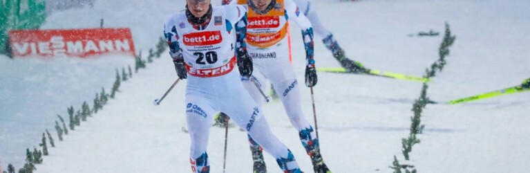 Starke Norweger in der Loipe: Einar Luraas Oftebro (NOR), Jarl Magnus Riiber (NOR), (l-r)