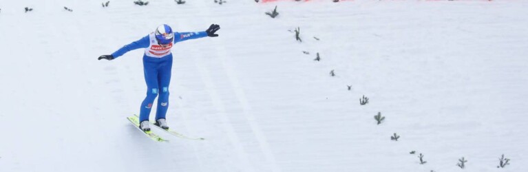 Vinzenz Geiger (GER) sprang weit, aber nicht ganz nach vorn.