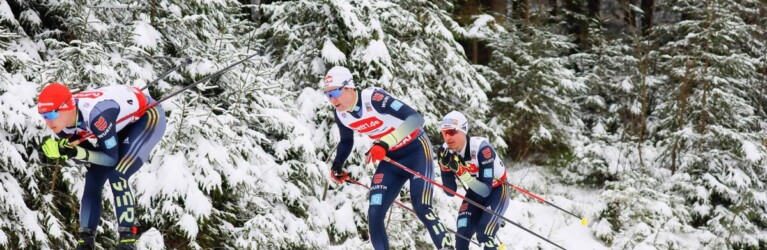 Julian Schmid (GER), Vinzenz Geiger (GER), Manuel Faisst (GER), (l-r) liefen ihr Rennen gemeinsam.