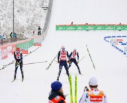 Das deutsche Trio kommt ins Ziel: Julian Schmid (GER), Vinzenz Geiger (GER) und Manuel Faißt (GER).