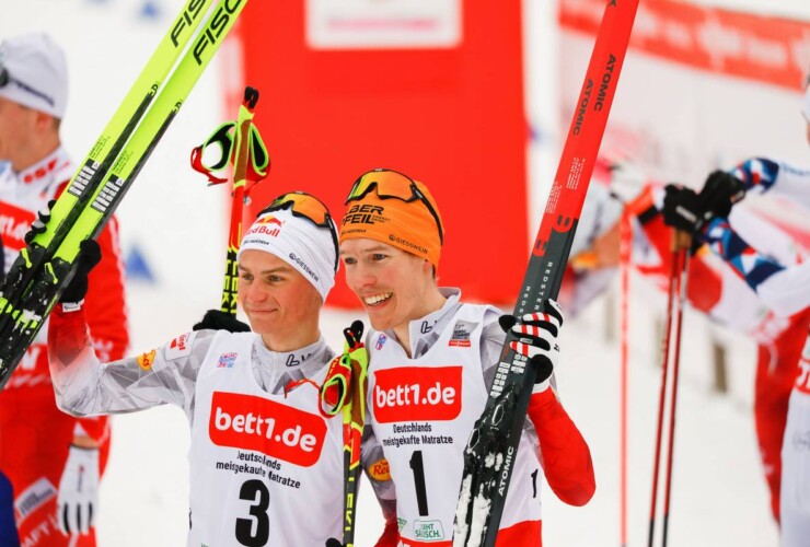 Doppelpodium mal zwei: Johannes Lamparter (AUT), Franz-Josef Rehrl (AUT), (l-r) standen gleich zweimal an einem Tag auf dem Podium.