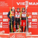 Das Podium in Klingenthal am Sonntag: Jarl Magnus Riiber (NOR), Johannes Lamparter (AUT), Franz-Josef Rehrl (AUT), (l-r) machten die Topplatzierungen unter sich aus.